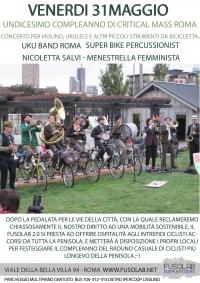11° Compleanno Critical Mass Roma - Venerdì 31 Maggio